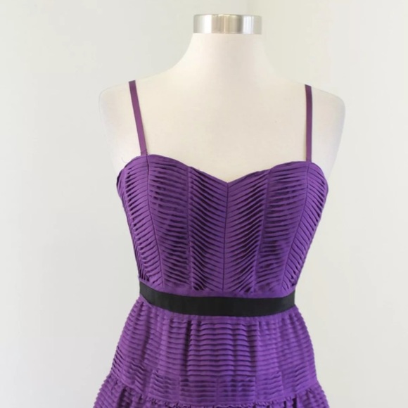 BCBG Pleated Chiffon Party Dress - Picture 3 of 6